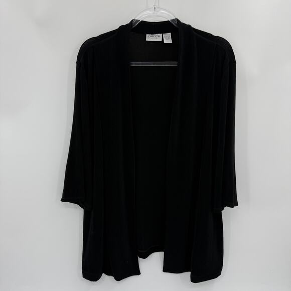 CHICO'S Traveler Open Cardigan Size 3 / US XL Slinky Wrinkle Free Short Sleeve - Picture 1 of 8